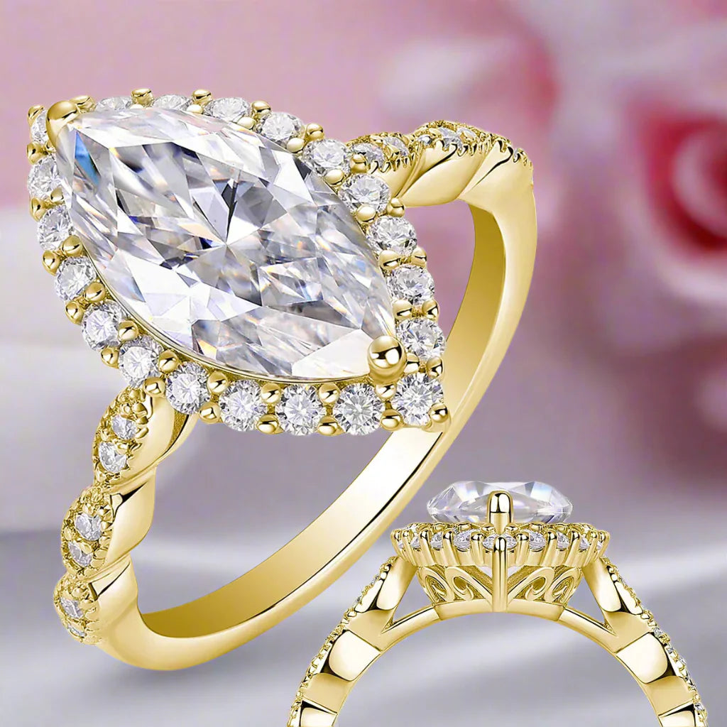 3.49 CT Marquise-Cut Diamond Engagement Ring