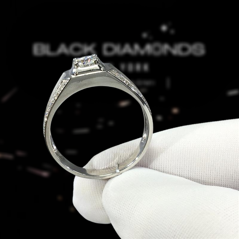 Round Cut 1.0 Ct Diamond Mens Ring