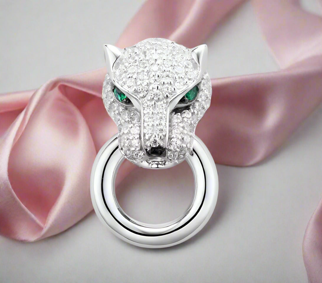 Leopard Head Diamonds Punk Necklace