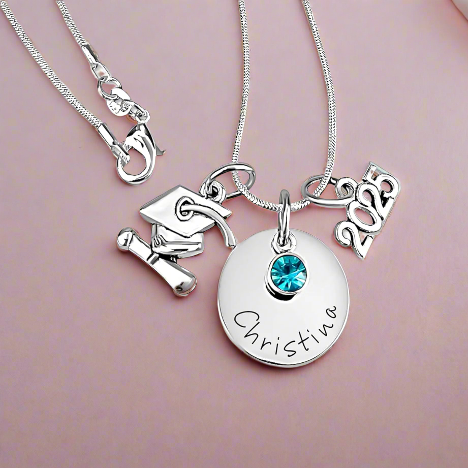 Personalized Graduation Necklace with Birthstone