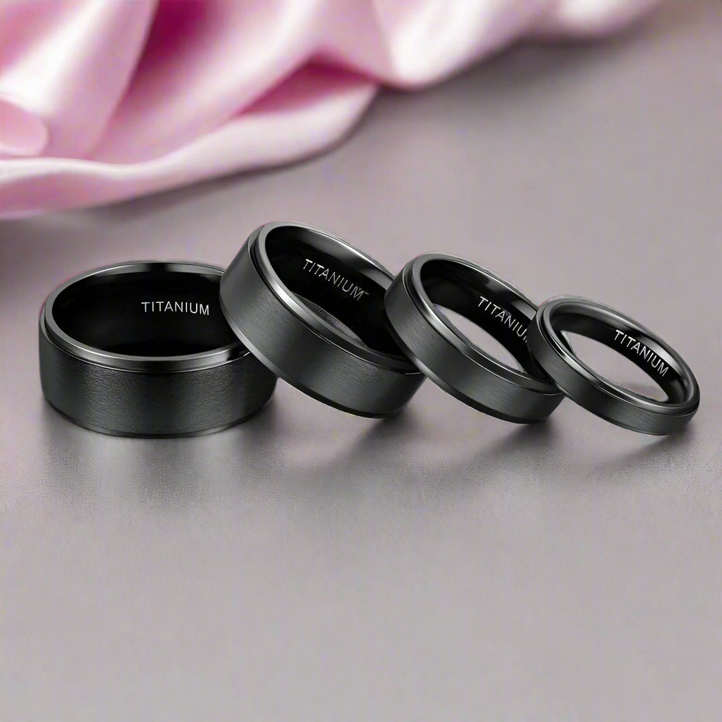 Black Titanium Men's Wedding Band