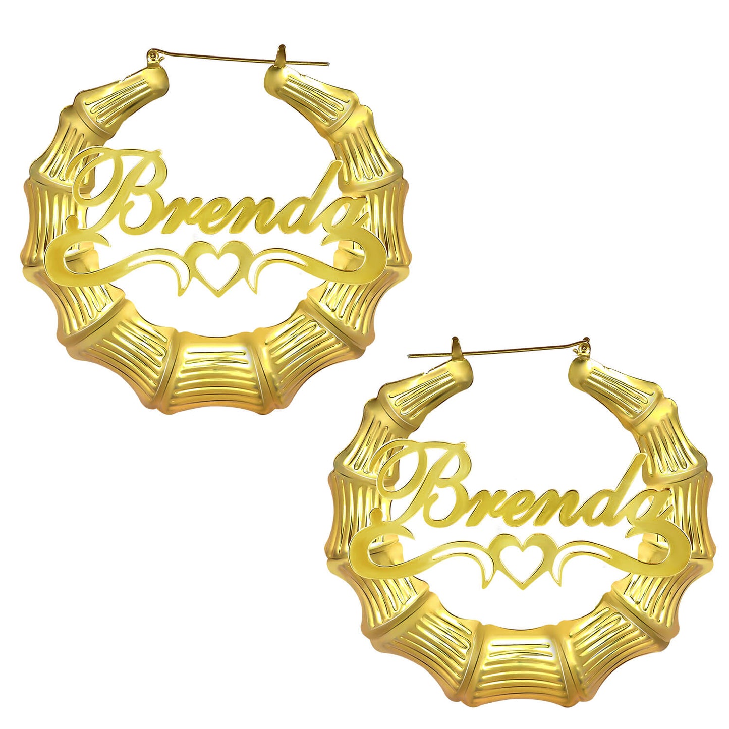VIP Custom Name 40mm-100mm Bamboo Earrings (Aftersale Service)