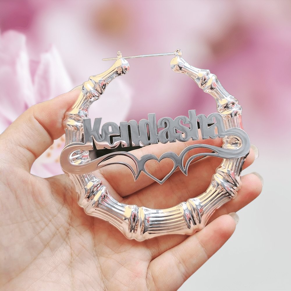 VIP Custom Name 40mm-100mm Bamboo Earrings (Aftersale Service)