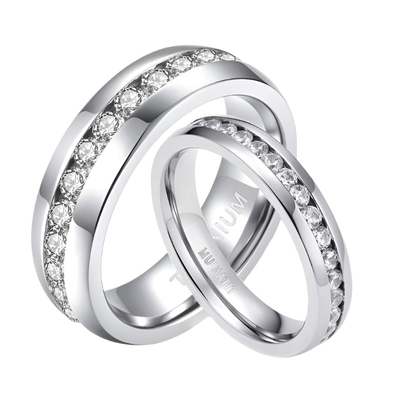 Full-Eternity Diamond Titanium Wedding Band