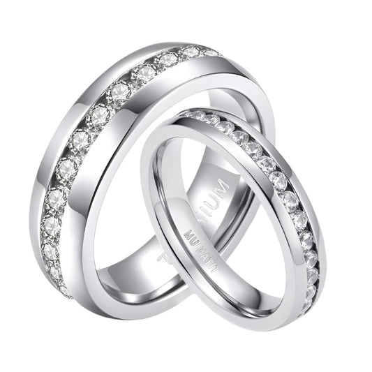 Full-Eternity Diamond Titanium Wedding Band