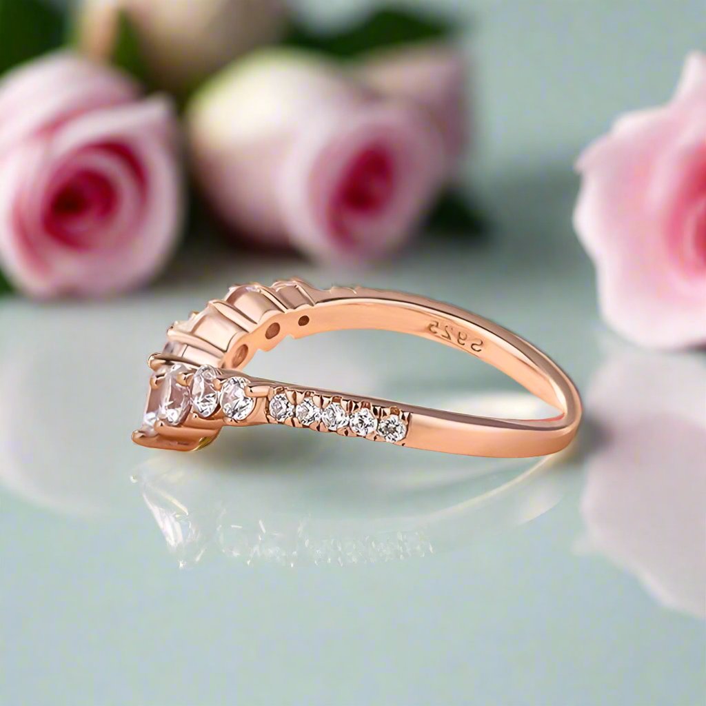 Elegant Rose Gold 2.2 Carat Halo Pear Cut Bridal Ring Set