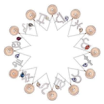 Detachable Unique Twelve Constellation Necklace with Diamond