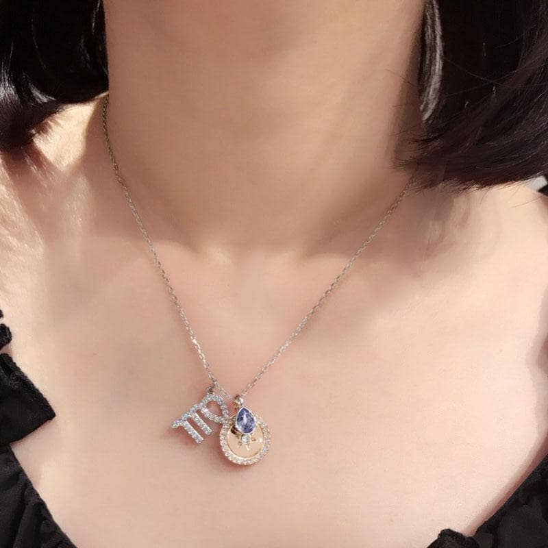 Detachable Twelve Constellation Necklace with Diamond