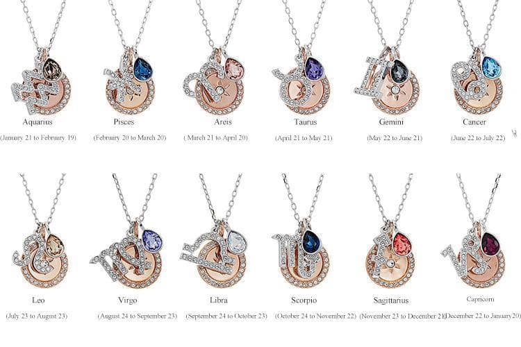 Detachable Unique Twelve Constellation Necklace with Diamond