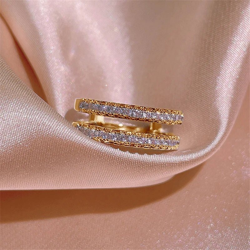 Double Layer Round Cut Diamond Wedding Band Enhancer