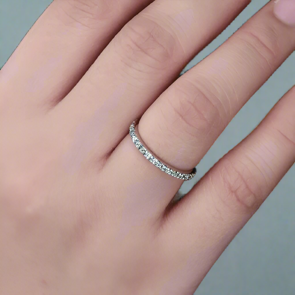 Light Aquamarine Blue Wedding Band