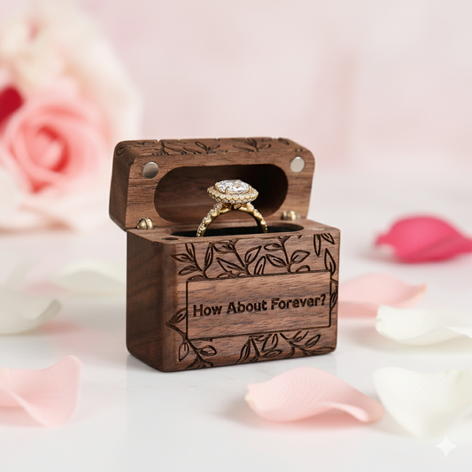 How About Forever Wooden Proposal Ring Box