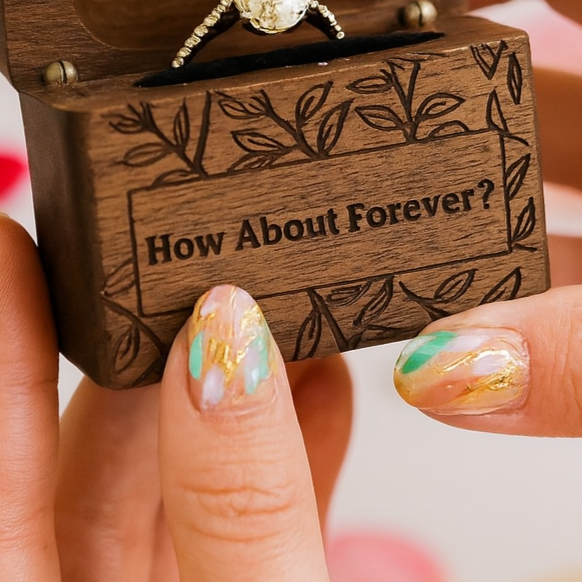 How About Forever Wooden Proposal Ring Box