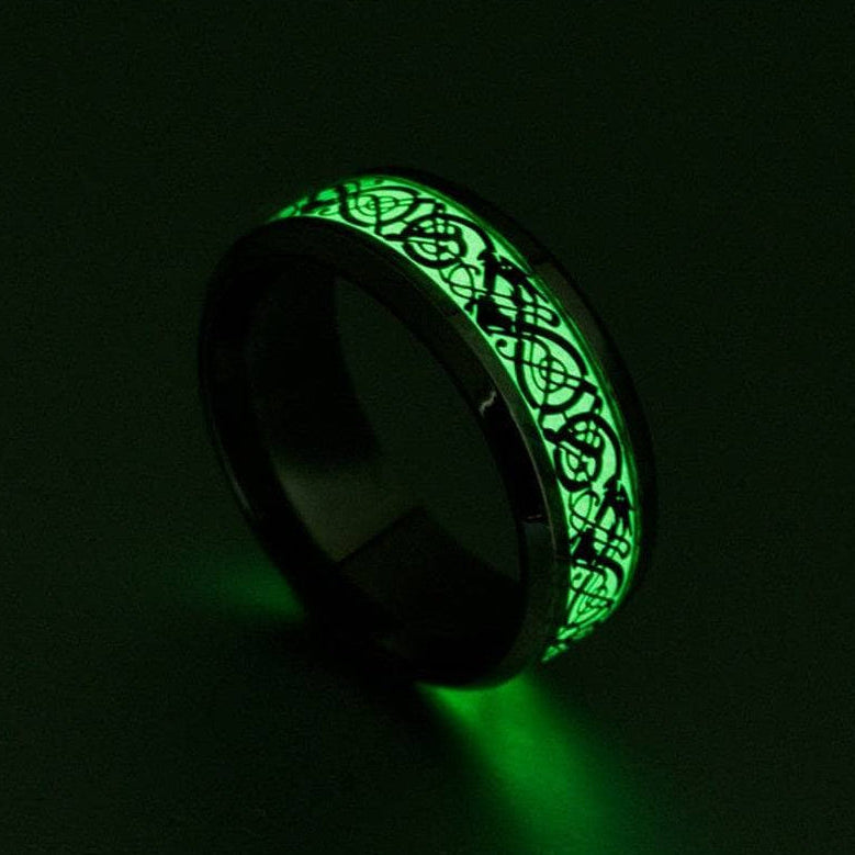Luminous Dragon Inlay Men's Tungsten Wedding Band