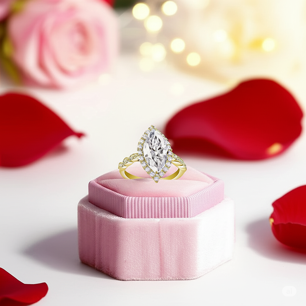3.49 CT Marquise-Cut Diamond Engagement Ring