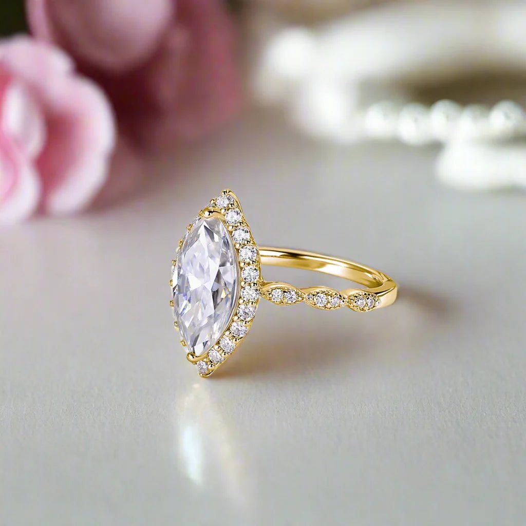 3.49 CT Marquise-Cut Diamond Engagement Ring