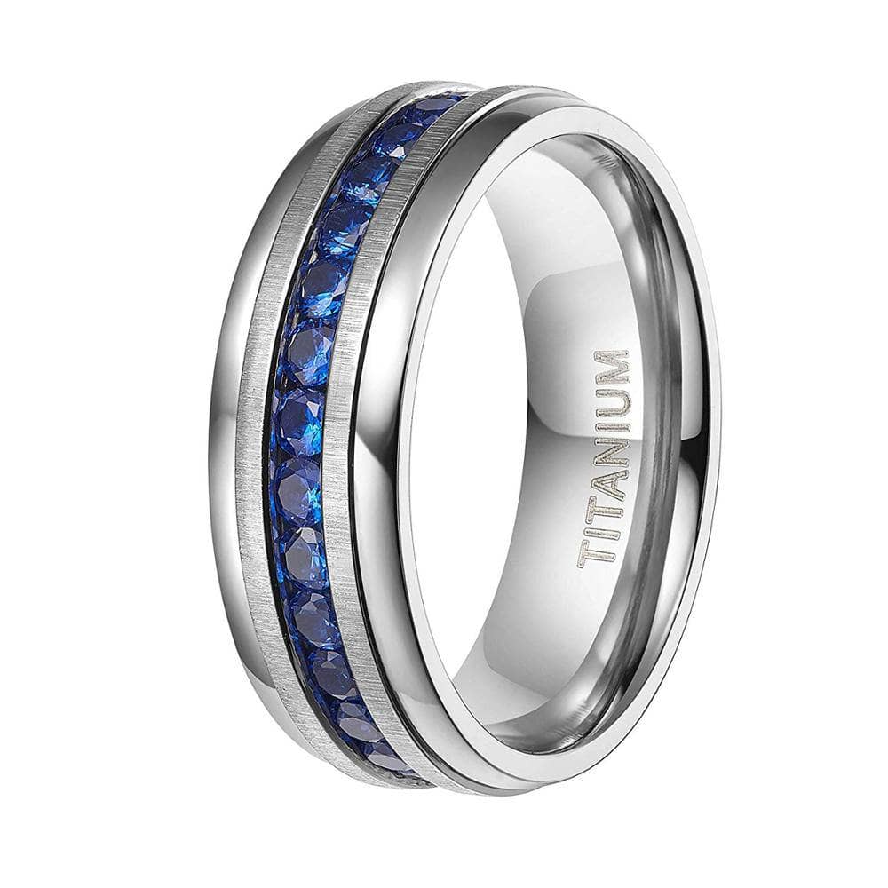 Titanium Men's Wedding Band with Diamond