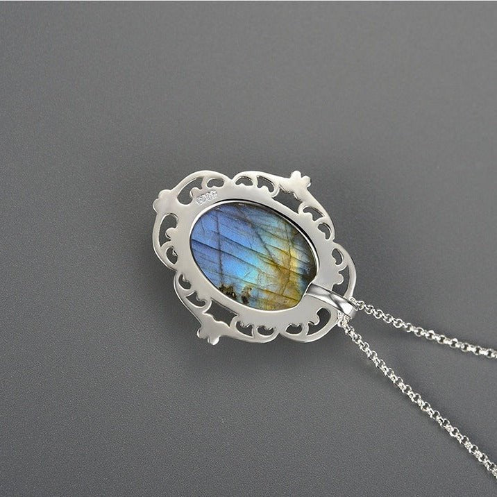 Natural Labradorite Vintage Pendant