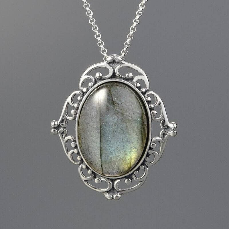 Natural Labradorite Vintage Pendant