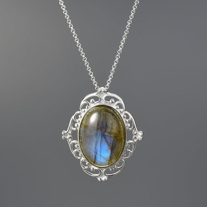 Natural Labradorite Vintage Pendant