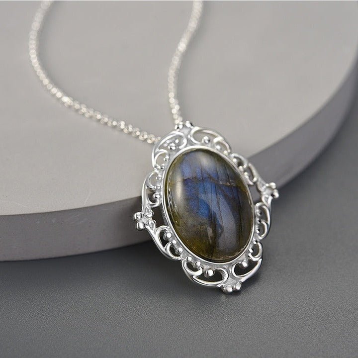 Natural Labradorite Vintage Pendant