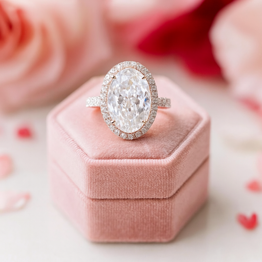 8ct Oval Cut Diamond Engagement Ring
