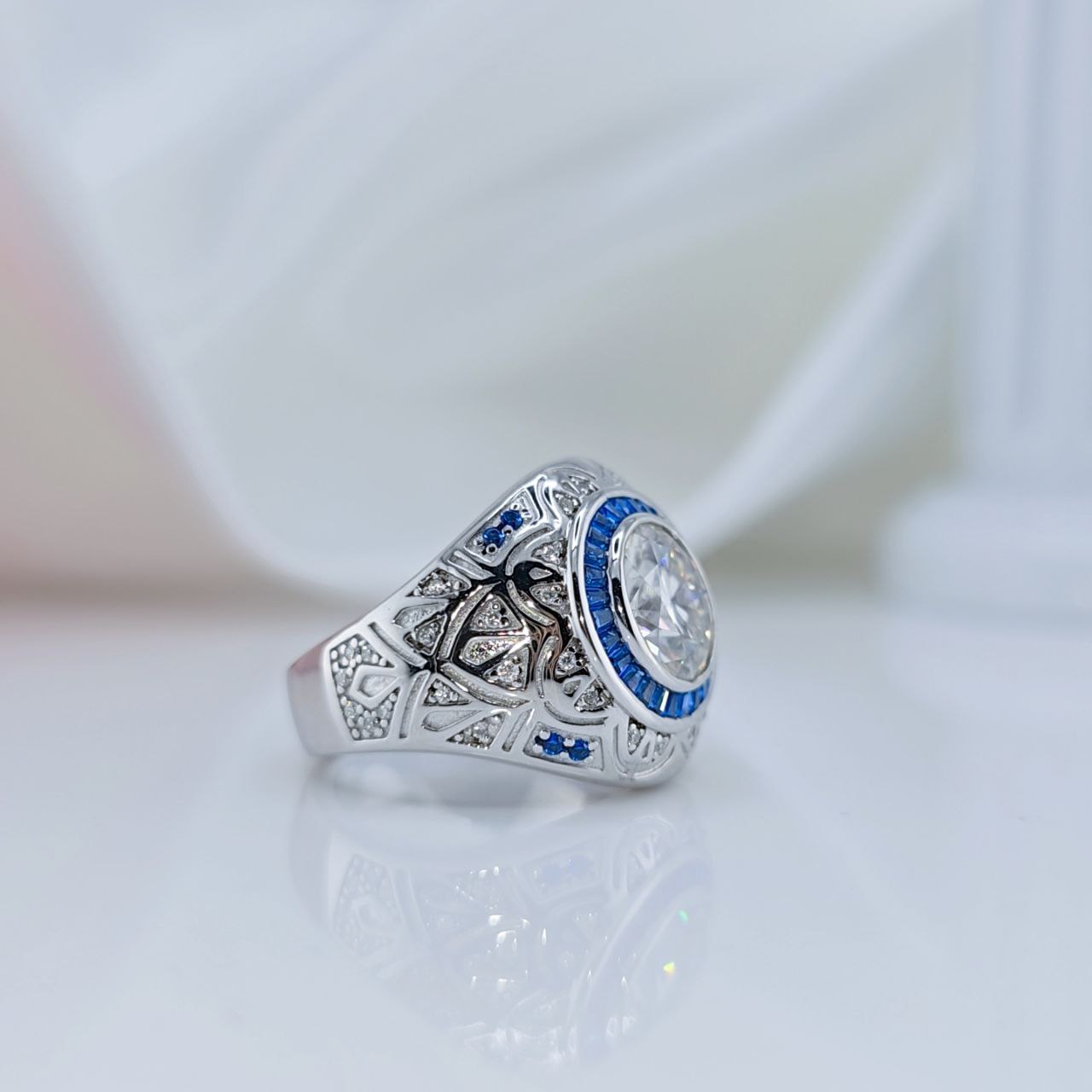 3.0 Ct Diamond Vintage Men's Engagement Ring