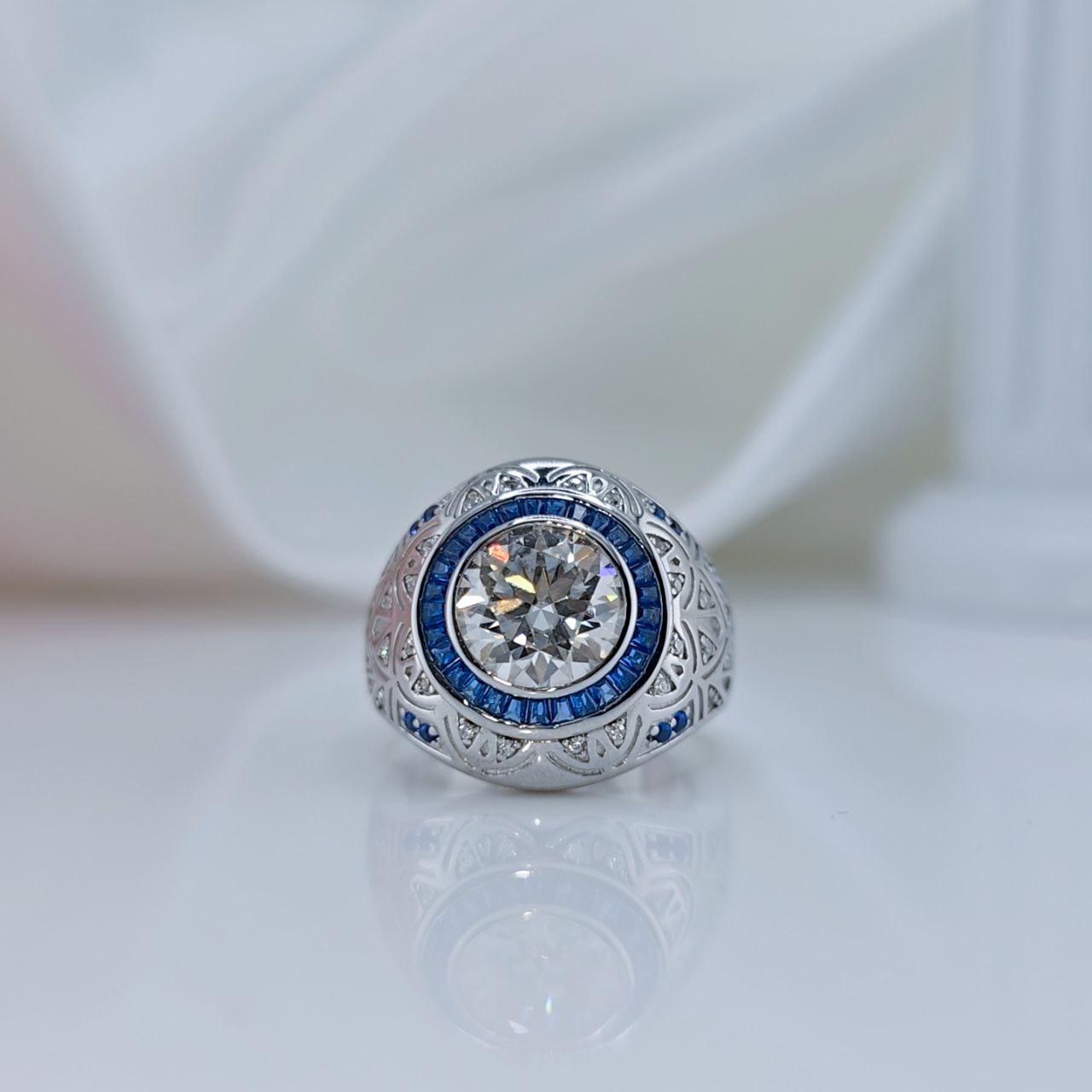 3.0 Ct Diamond Vintage Men's Engagement Ring