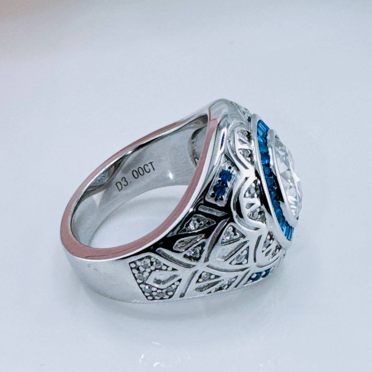 3.0 Ct Diamond Vintage Men's Engagement Ring