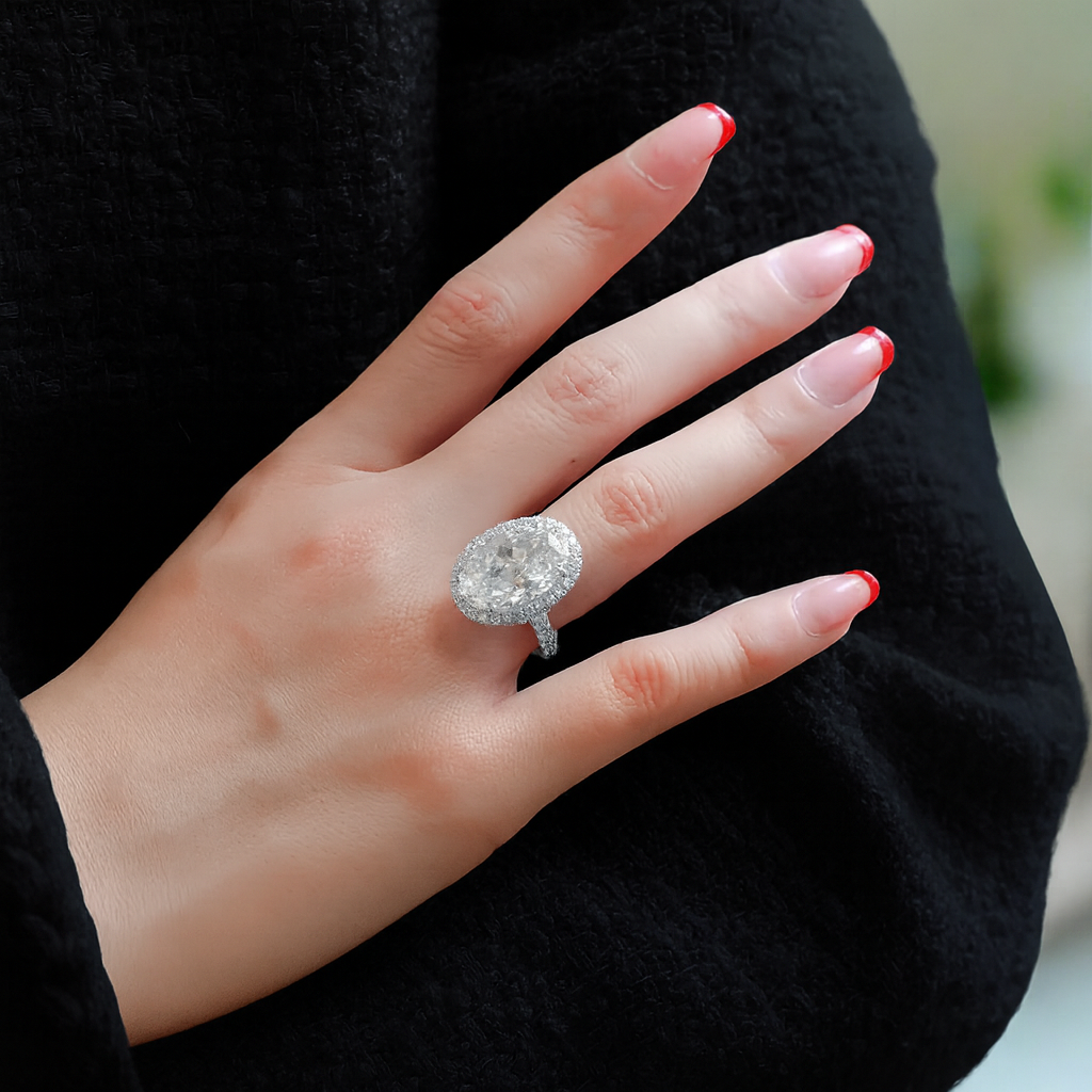 8ct Oval Cut Diamond Engagement Ring