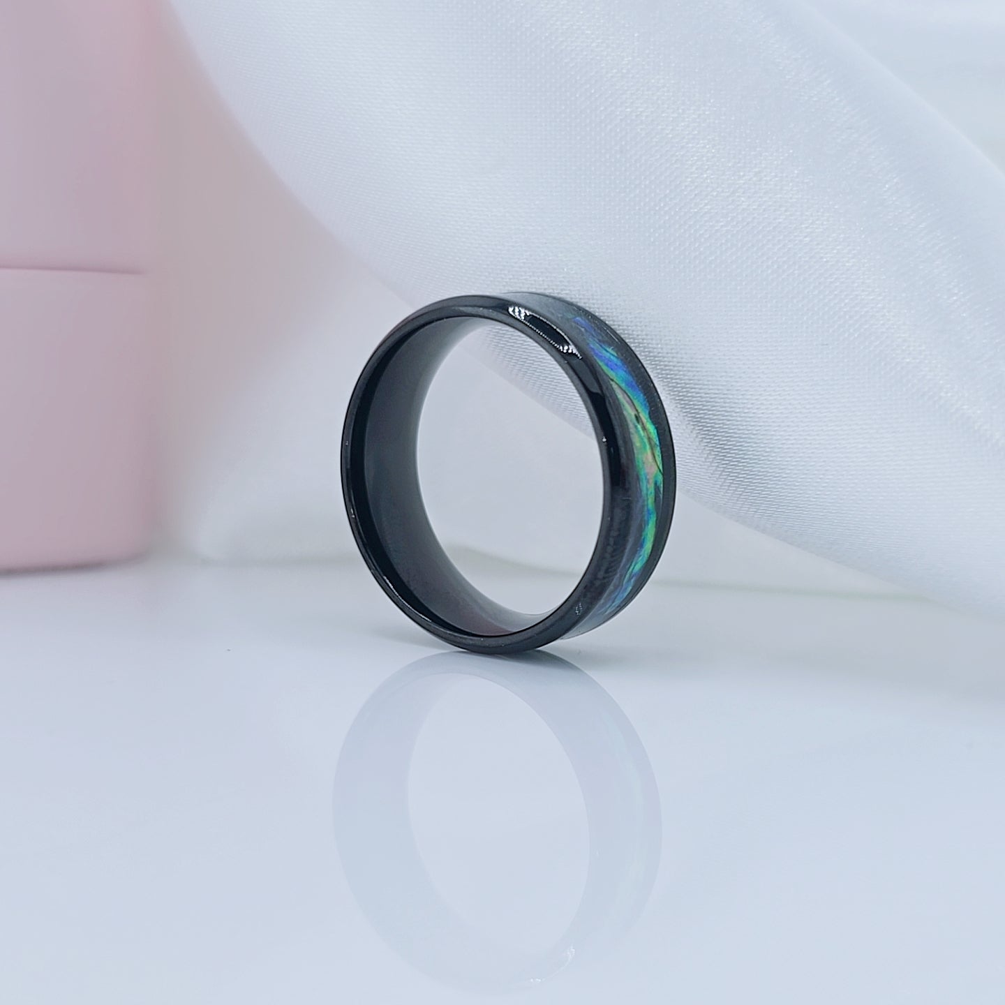 Abalone Shell Men's Titanium Wedding Band