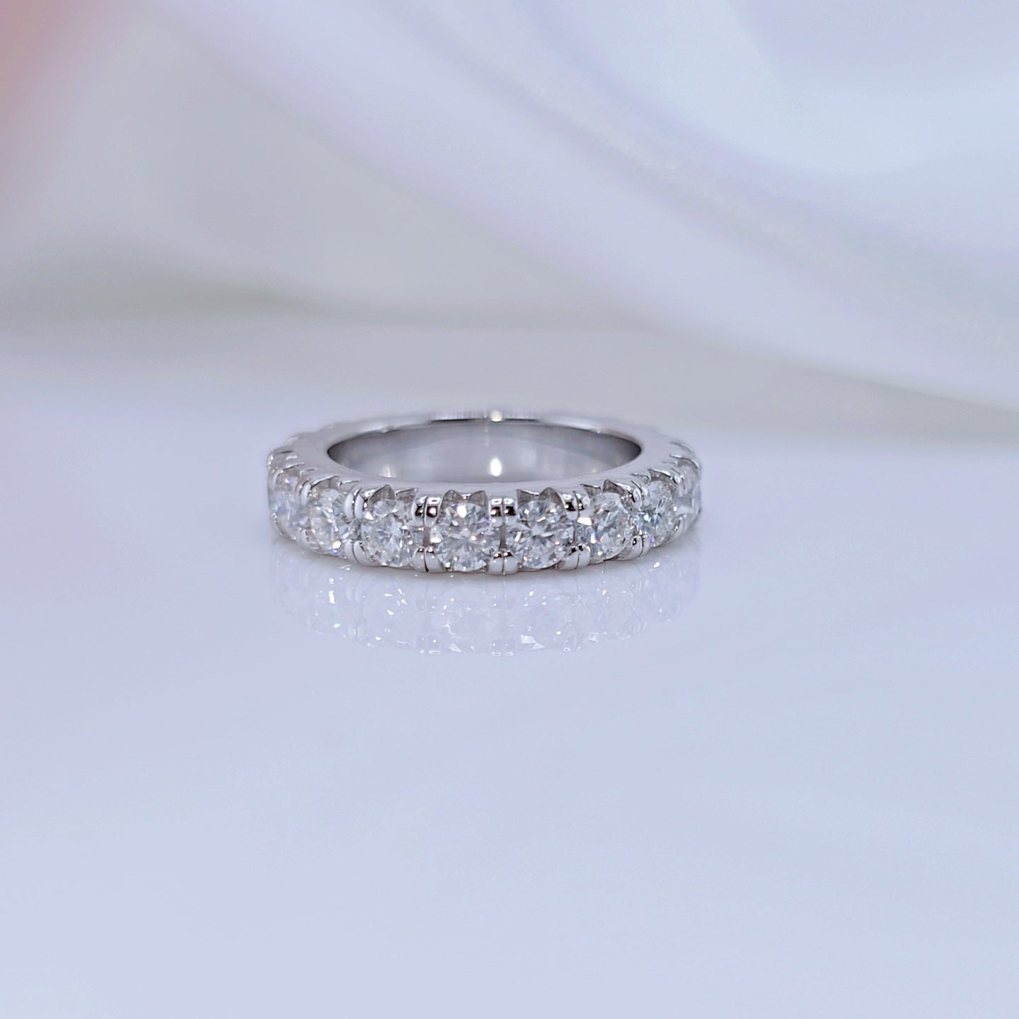 Round Cut Diamond Eternity Wedding Band