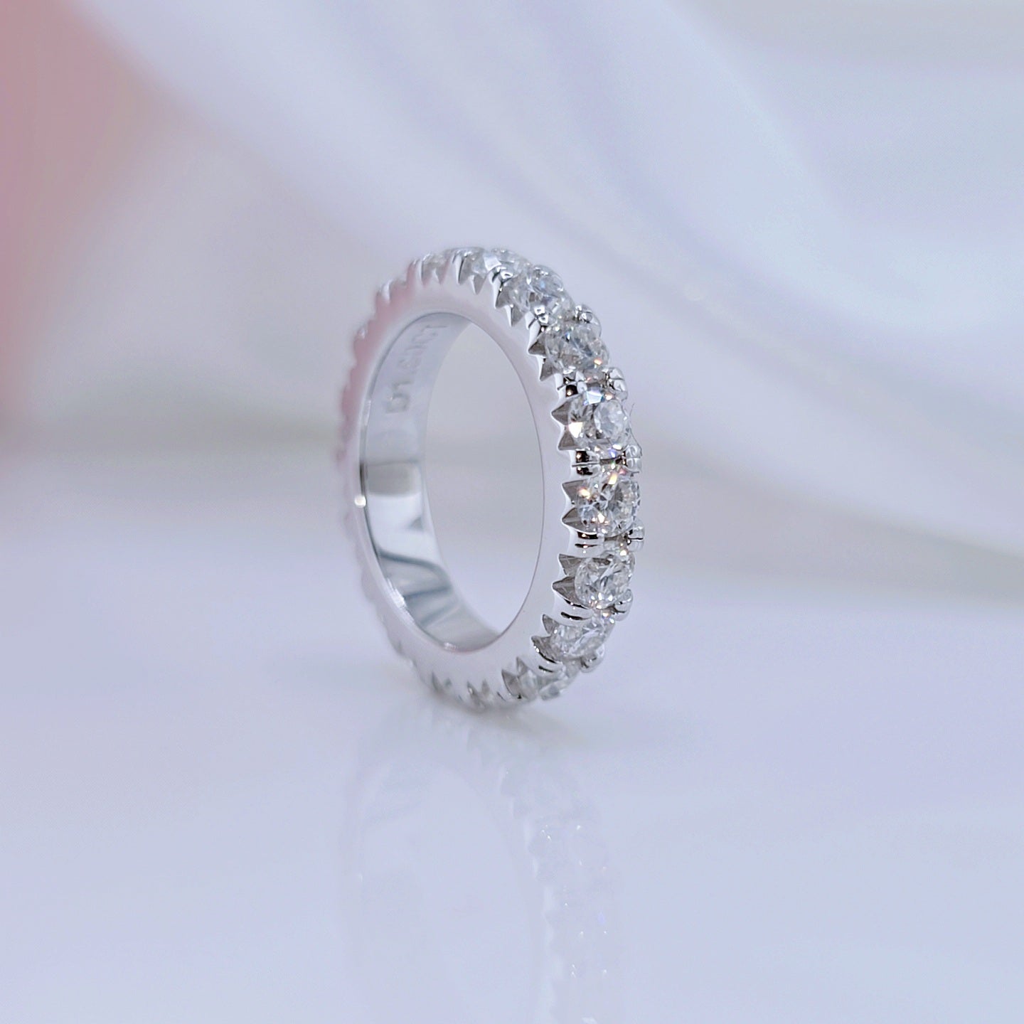 Round Cut Diamond Eternity Wedding Band
