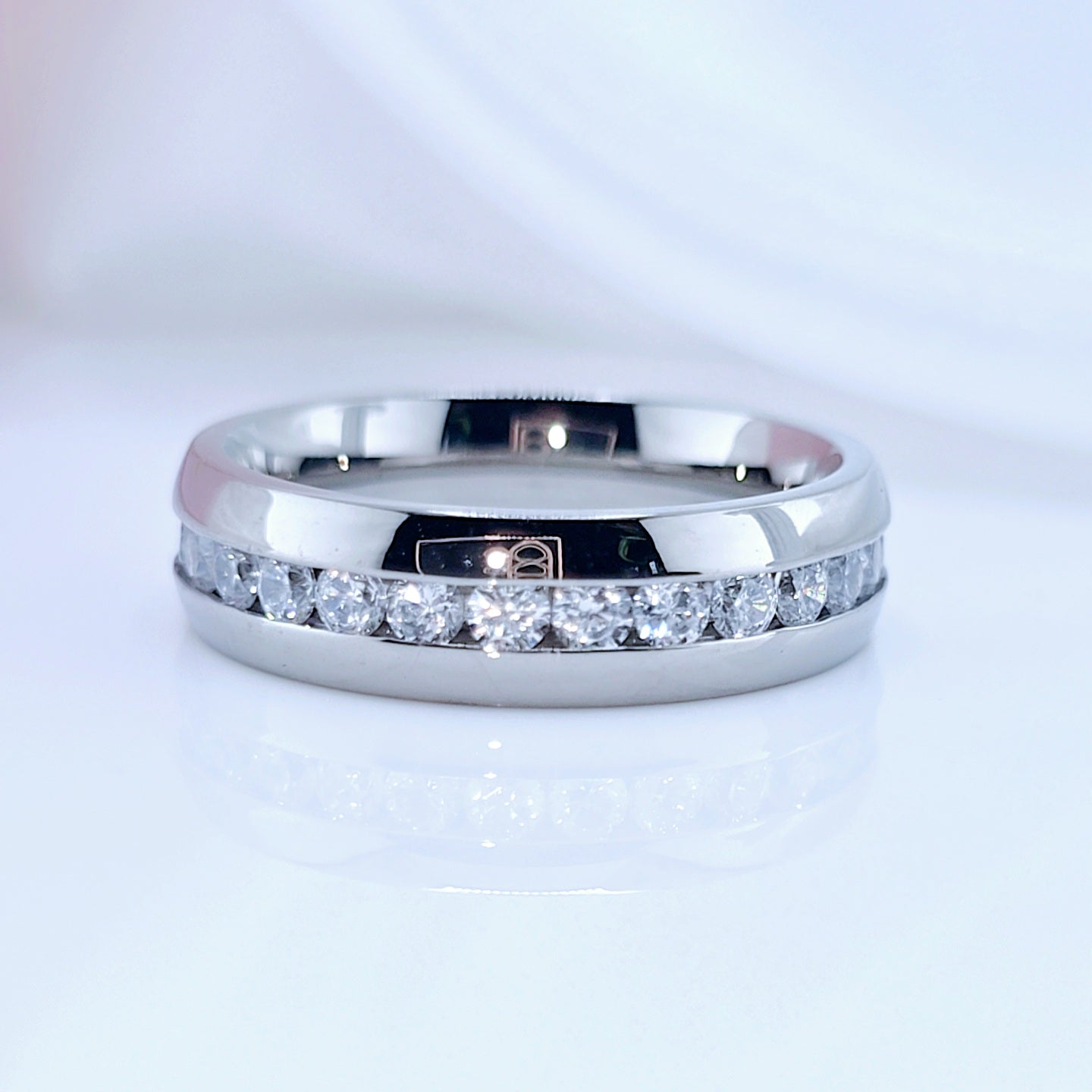 Titanium Men's Wedding Band with Diamond
