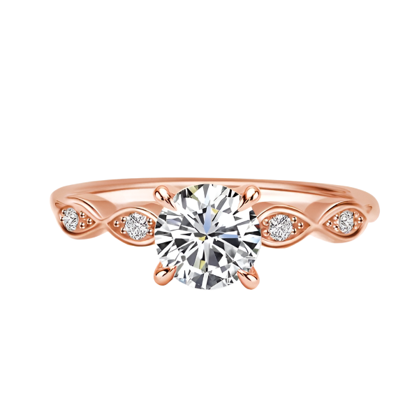 Rose Gold 1.0 ct Round Cut Diamond Promise Ring