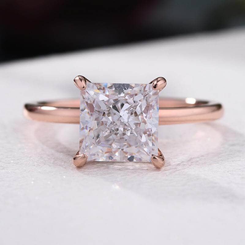 VIP UPGRADE- Rose Gold 2.5 Carat Princess Cut Engagement Ring Set (Aftersale Service)