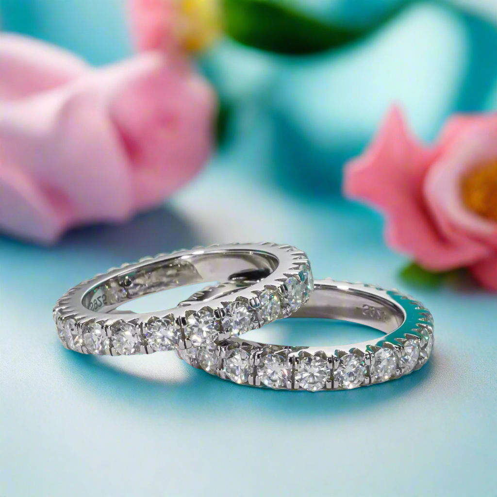 Round Cut Diamond Eternity Wedding Band