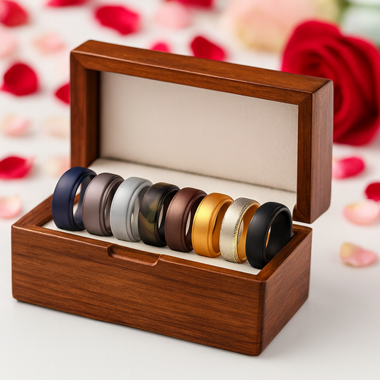 Sports Silicone Wedding Band Set