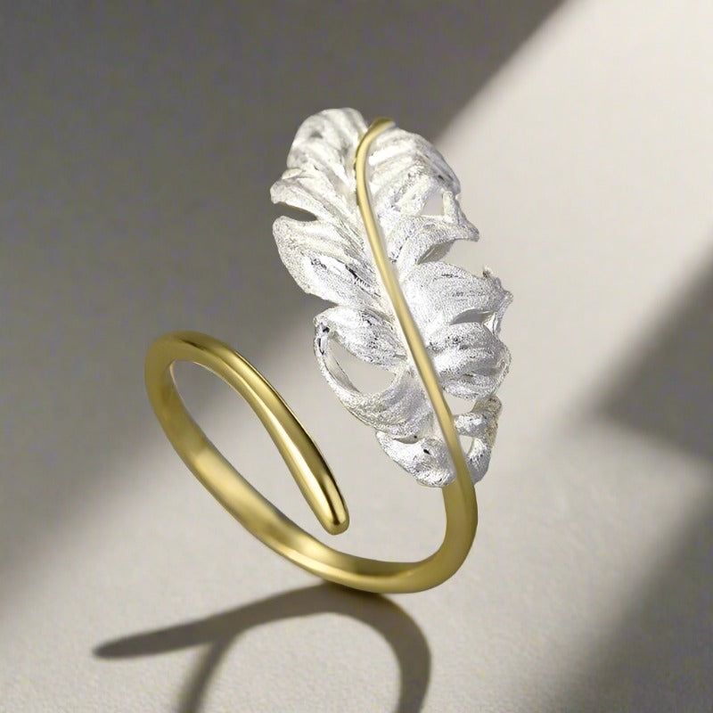 Vintage Long Goose Feather Ring