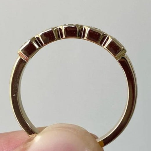 VIP Custom Dream Ring Band- 14k Bezel Emerald Cut Half Eternity (Aftersale Service)