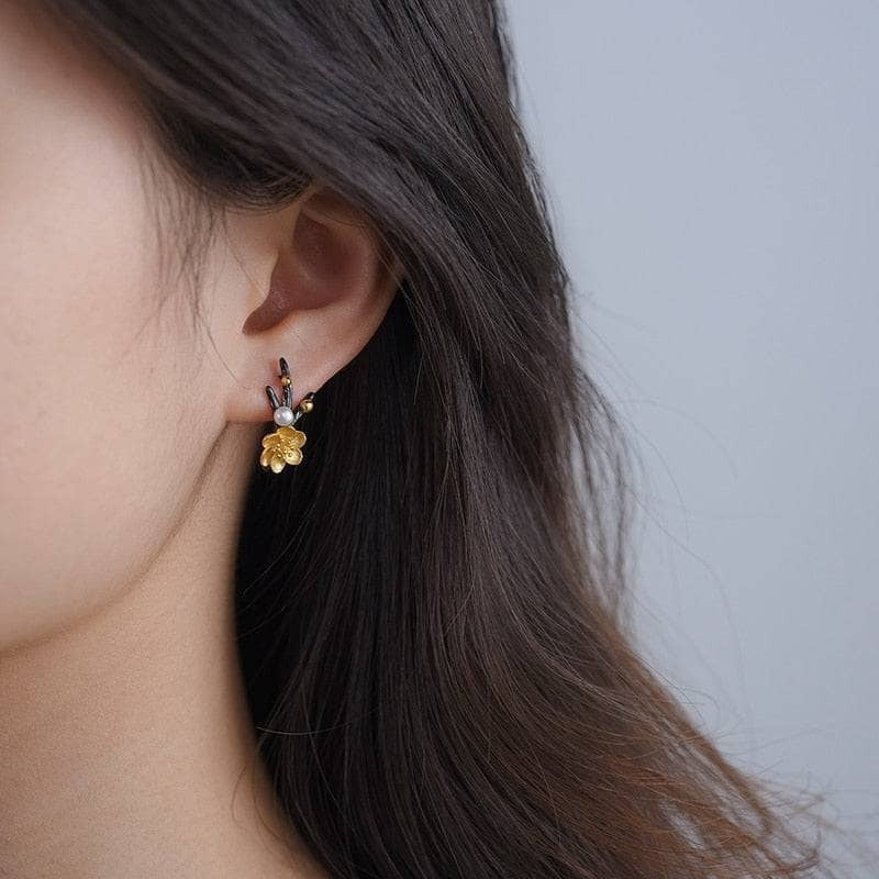 Winter Blossom and Snow Flower Stud Earrings