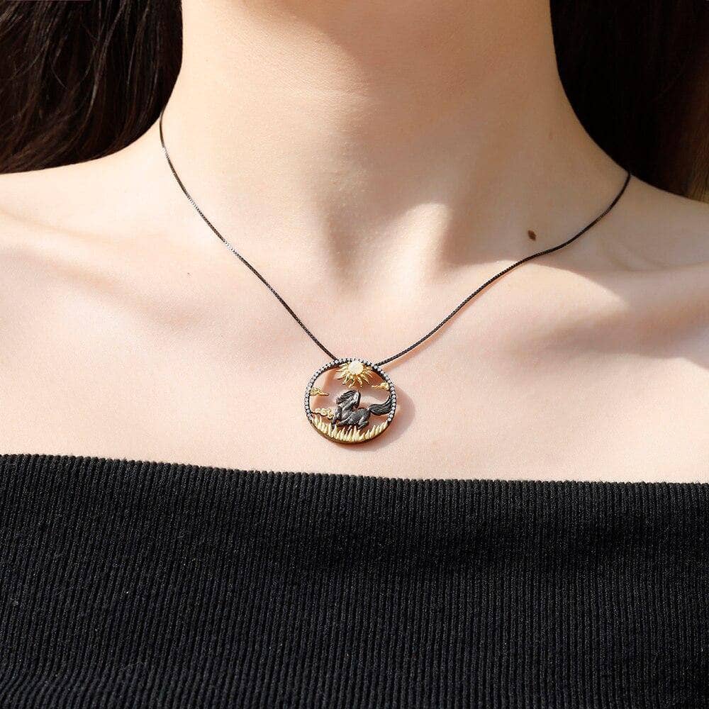 Year Of The Horse- Galloping Horse Natural African Opal Necklace