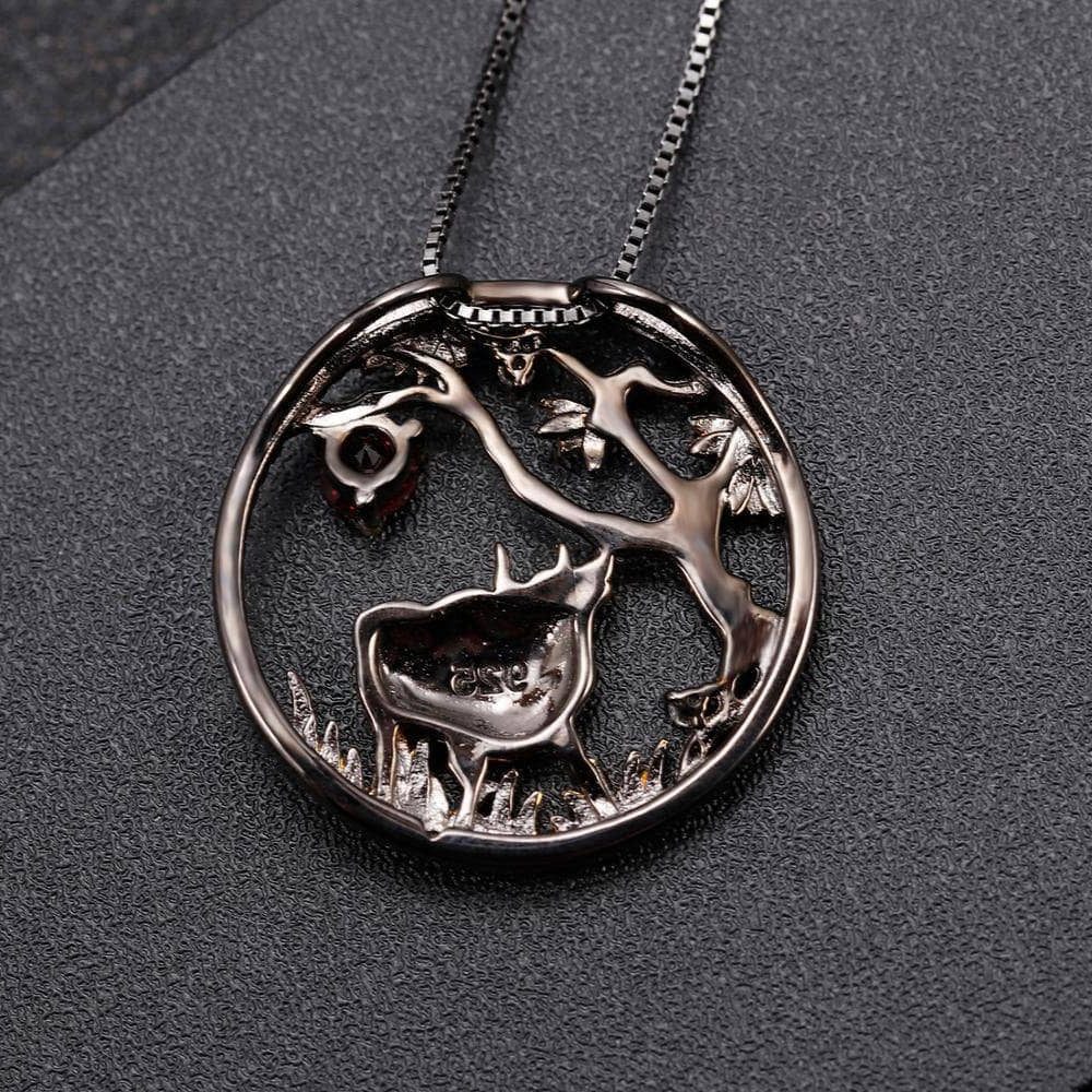 Year Of The Ox-Natural Red Garnet Handmade Patient Ox Necklace