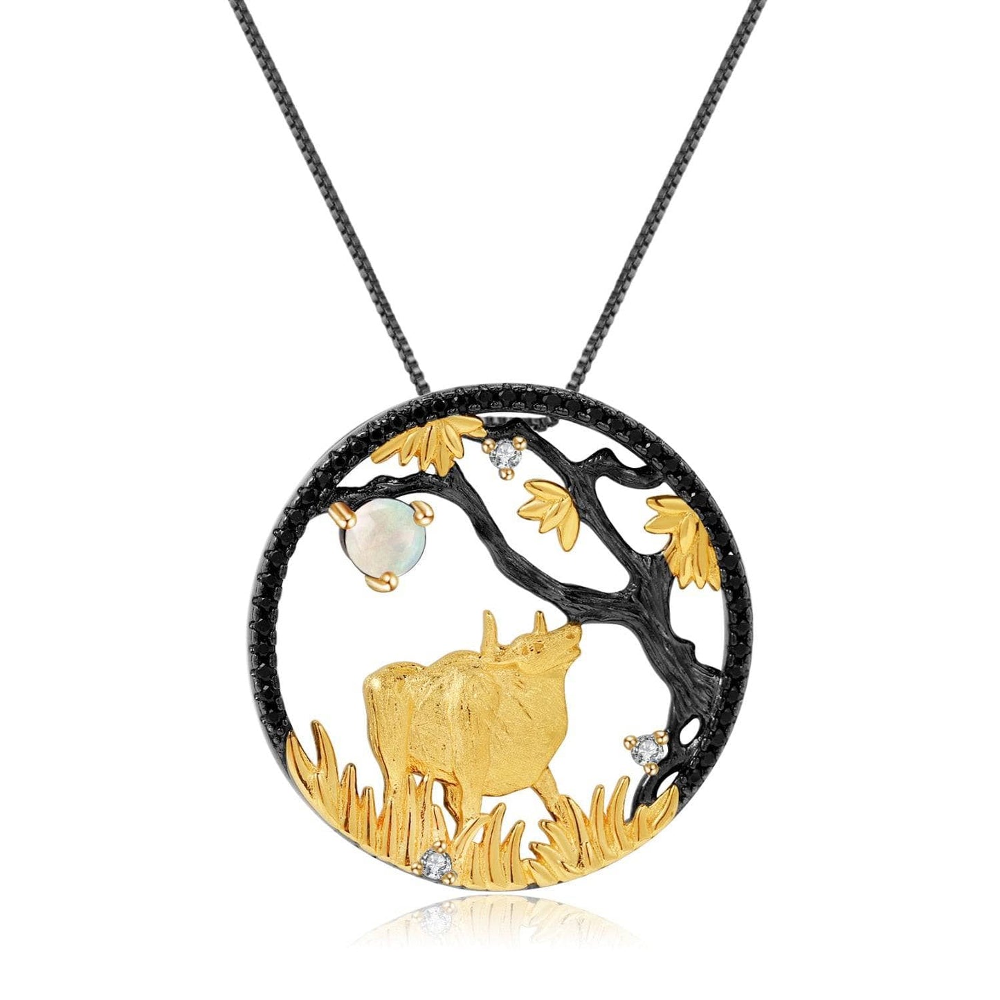Year Of The Ox-Natural Red Garnet Handmade Patient Ox Necklace