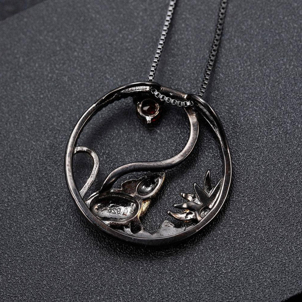 Year Of The Rat-Natural Garnet Handmade Rat Necklace