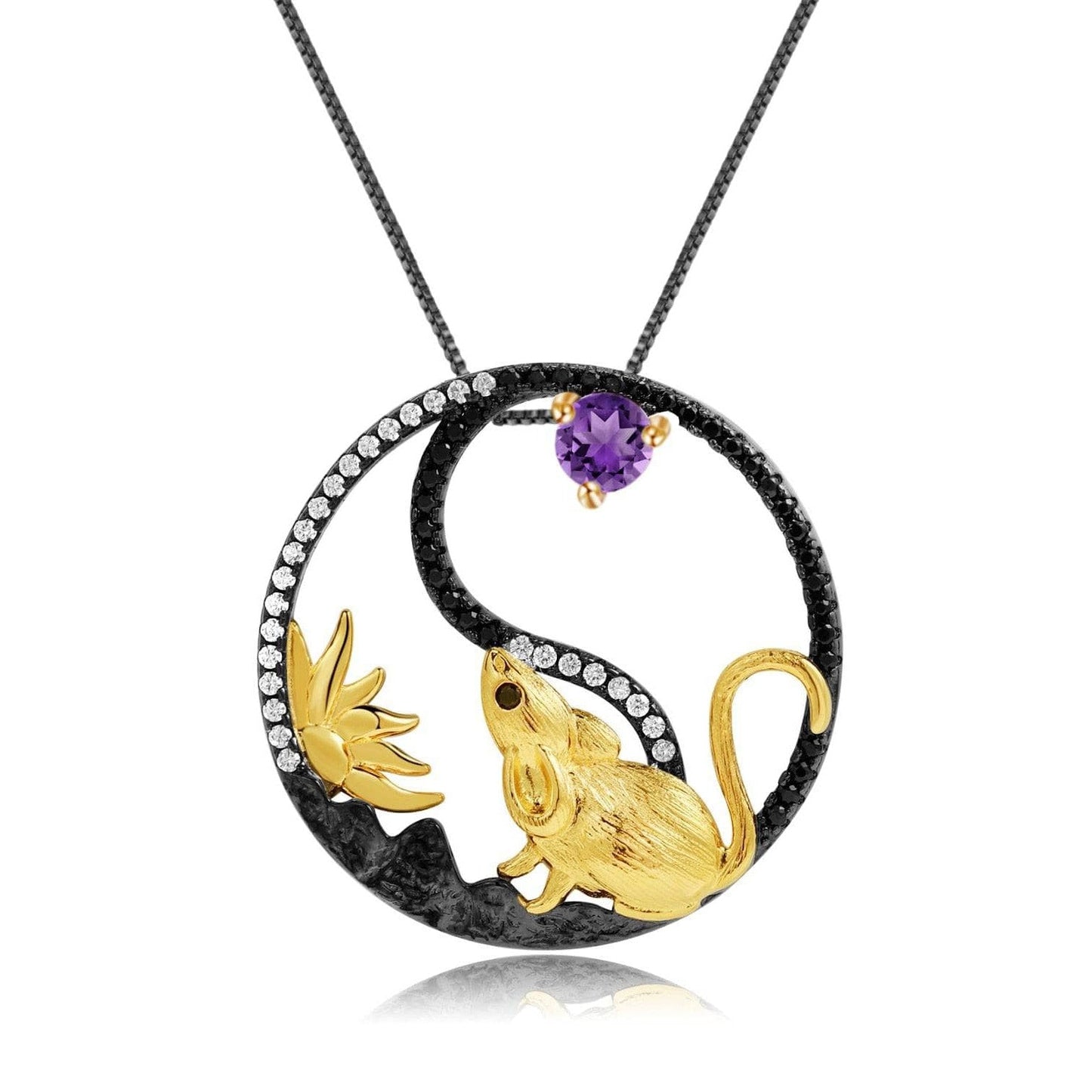 Year Of The Rat-Natural Garnet Handmade Rat Necklace