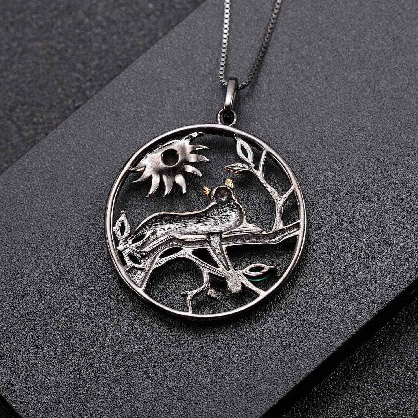 Year Of The Tiger- Natural Citrine Agate Leopard on the Tree Necklace